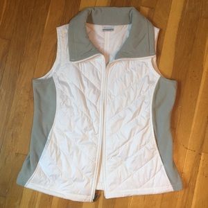 Columbia Size XL White/Gray Zip Up Vest